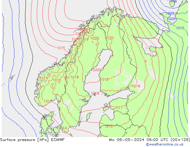 Surface pressure ECMWF Mo 06.05.2024 06 UTC