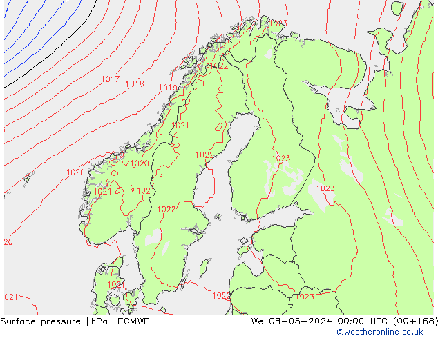 pression de l'air ECMWF mer 08.05.2024 00 UTC