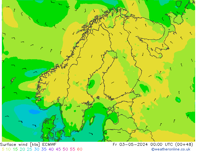 Vento 10 m ECMWF Sex 03.05.2024 00 UTC