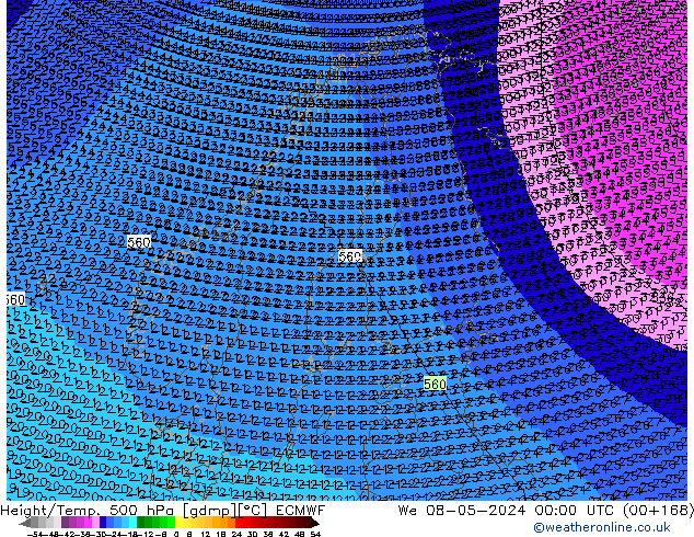 Height/Temp. 500 hPa ECMWF  08.05.2024 00 UTC
