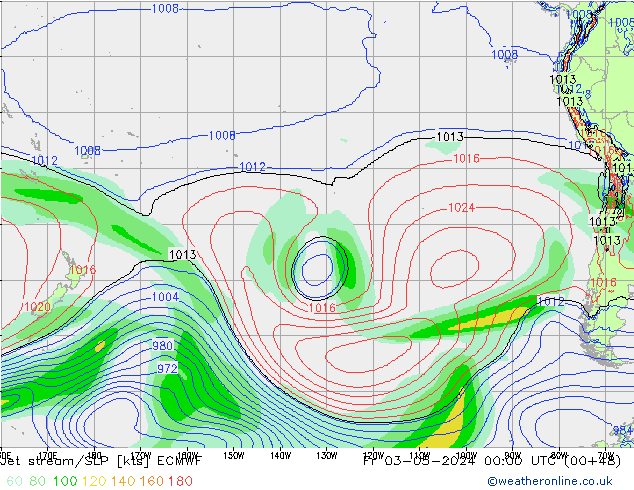 Jet stream ECMWF Sex 03.05.2024 00 UTC