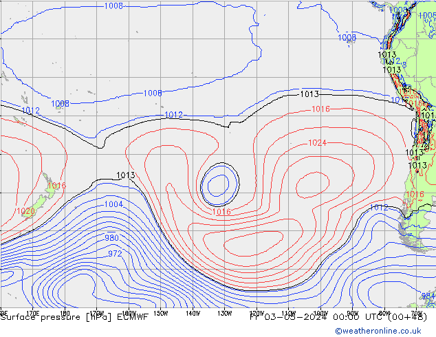 Pressione al suolo ECMWF ven 03.05.2024 00 UTC