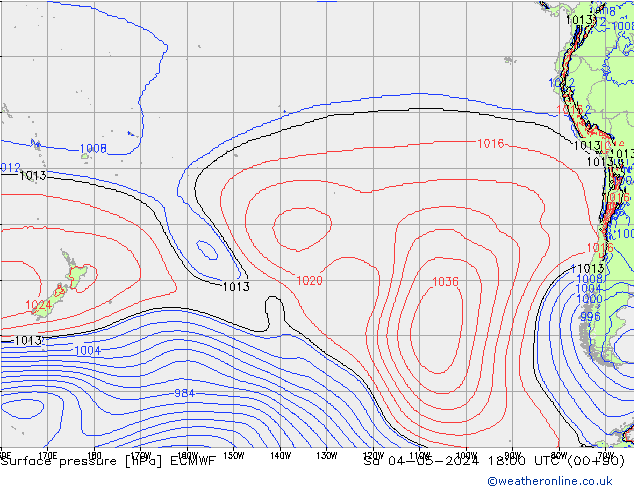 Luchtdruk (Grond) ECMWF za 04.05.2024 18 UTC