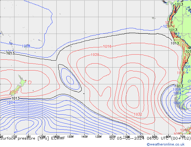 Surface pressure ECMWF Su 05.05.2024 06 UTC