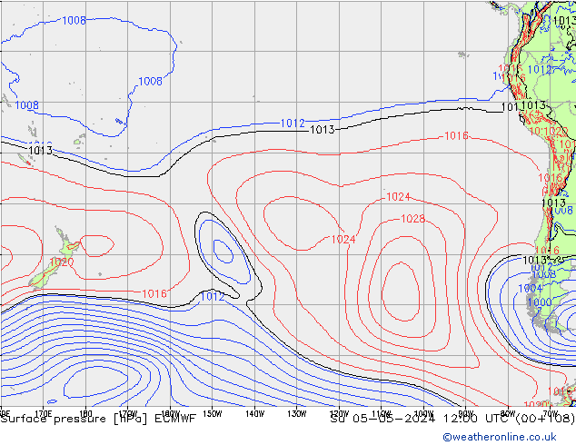 Surface pressure ECMWF Su 05.05.2024 12 UTC