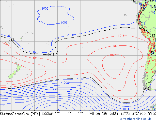 pression de l'air ECMWF mer 08.05.2024 12 UTC