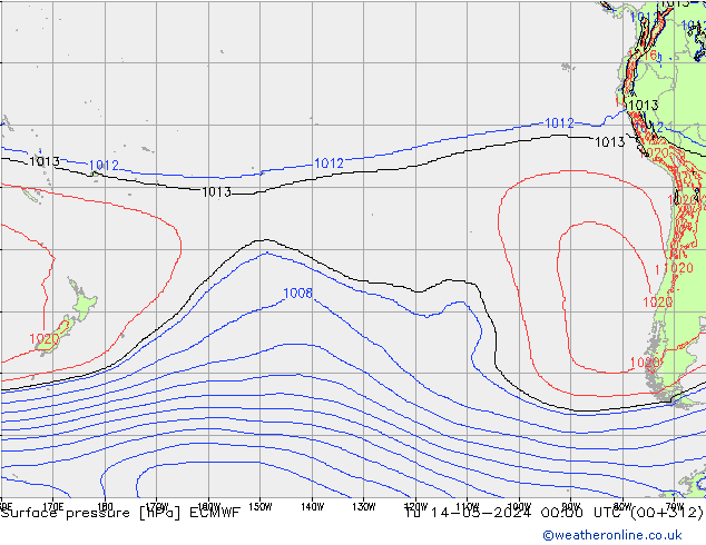 Yer basıncı ECMWF Sa 14.05.2024 00 UTC