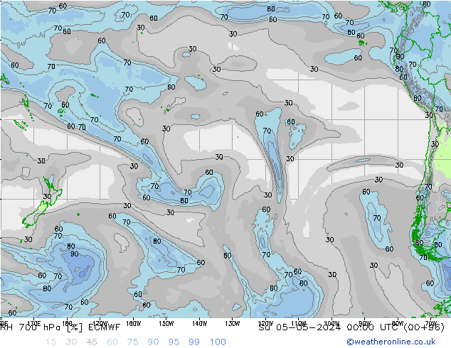 RH 700 hPa ECMWF  05.05.2024 00 UTC