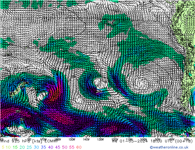 Wind 925 hPa ECMWF Mi 01.05.2024 18 UTC