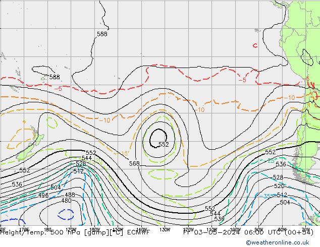 Height/Temp. 500 hPa ECMWF Fr 03.05.2024 06 UTC