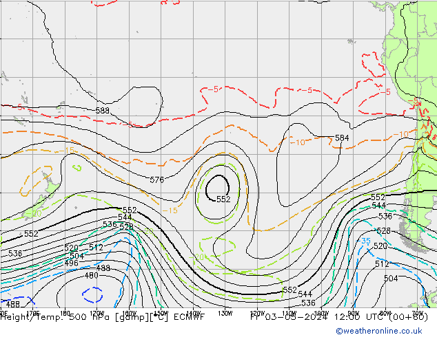 Height/Temp. 500 hPa ECMWF Fr 03.05.2024 12 UTC