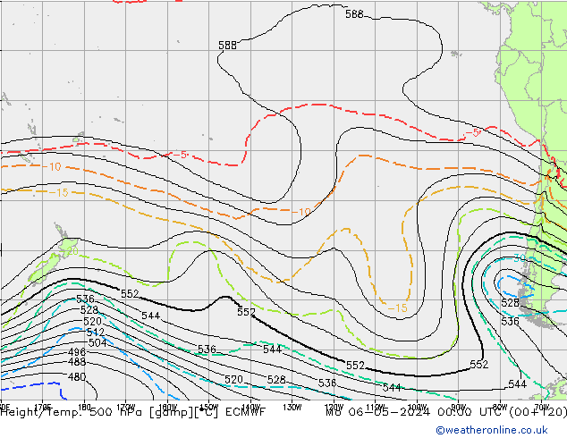 Height/Temp. 500 hPa ECMWF Mo 06.05.2024 00 UTC