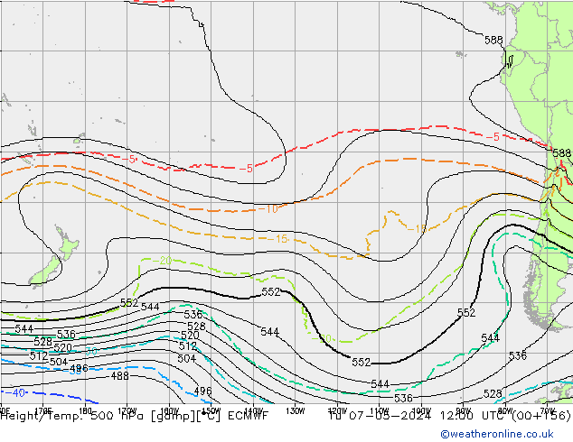 Height/Temp. 500 hPa ECMWF Tu 07.05.2024 12 UTC