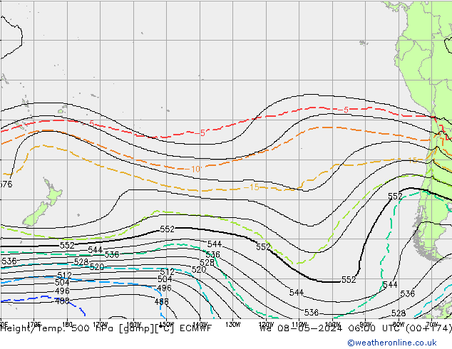 Height/Temp. 500 hPa ECMWF We 08.05.2024 06 UTC