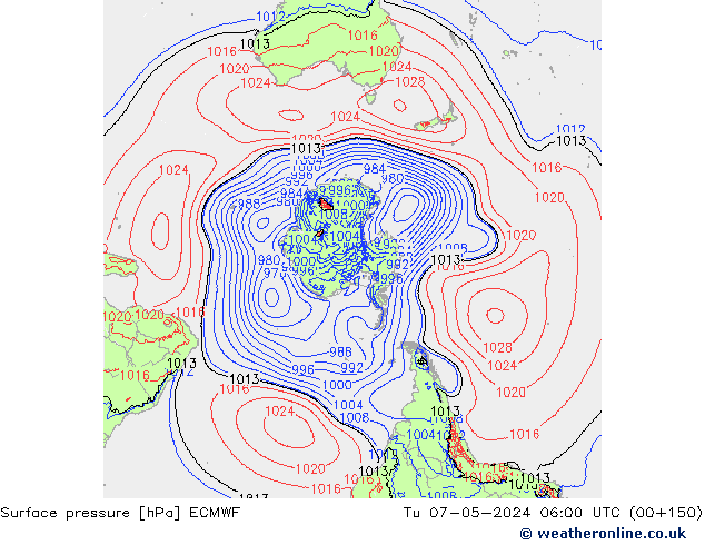 Surface pressure ECMWF Tu 07.05.2024 06 UTC