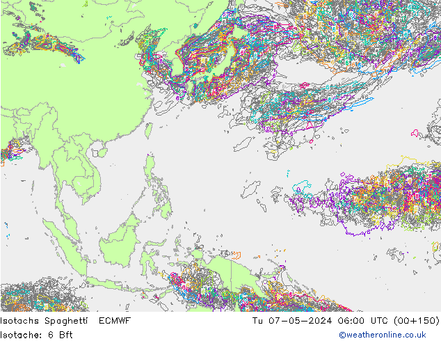 Isotachen Spaghetti ECMWF Di 07.05.2024 06 UTC