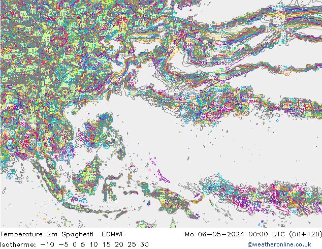 Temperatura 2m Spaghetti ECMWF Seg 06.05.2024 00 UTC