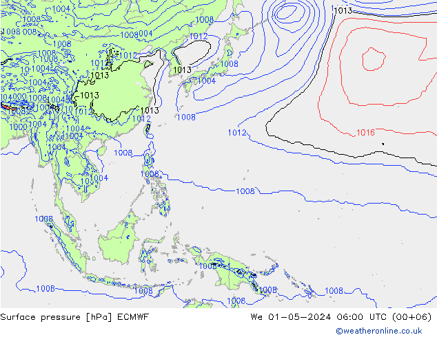 приземное давление ECMWF ср 01.05.2024 06 UTC