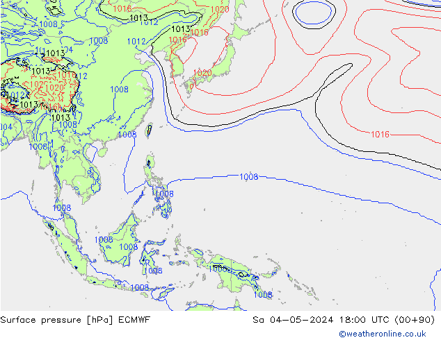 Surface pressure ECMWF Sa 04.05.2024 18 UTC