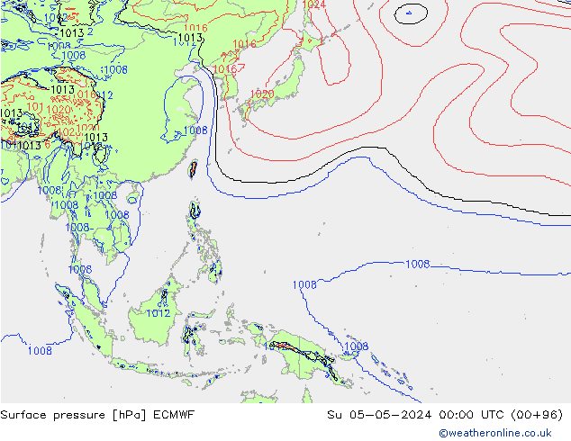 Yer basıncı ECMWF Paz 05.05.2024 00 UTC