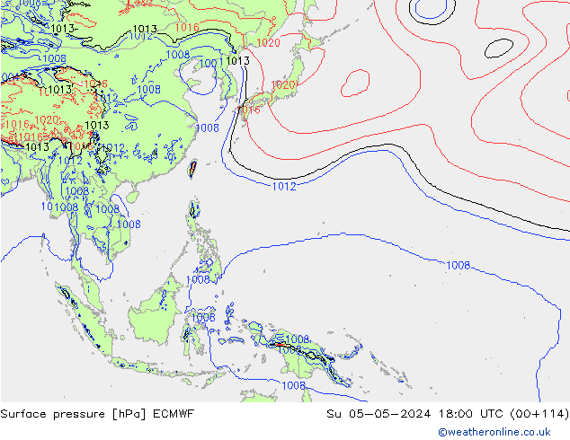 Surface pressure ECMWF Su 05.05.2024 18 UTC