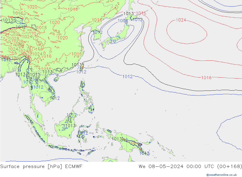 Atmosférický tlak ECMWF St 08.05.2024 00 UTC