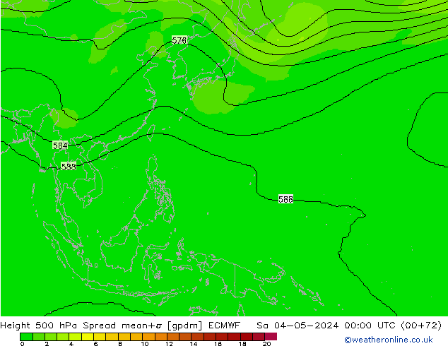 Height 500 hPa Spread ECMWF sab 04.05.2024 00 UTC