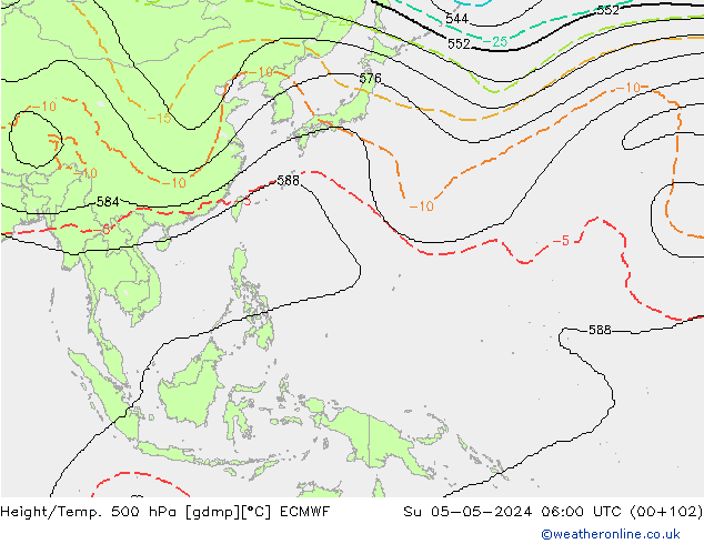 Height/Temp. 500 hPa ECMWF Su 05.05.2024 06 UTC