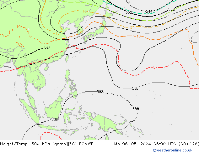 Height/Temp. 500 hPa ECMWF Mo 06.05.2024 06 UTC