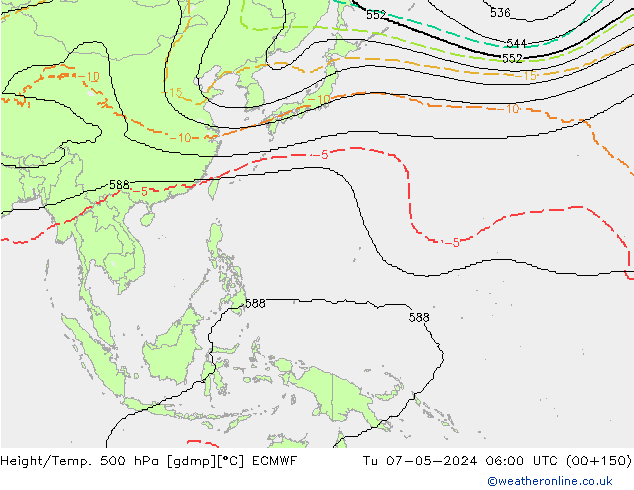 Height/Temp. 500 hPa ECMWF Tu 07.05.2024 06 UTC