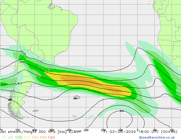 Jet stream/Height 300 hPa ECMWF Fr 03.05.2024 18 UTC