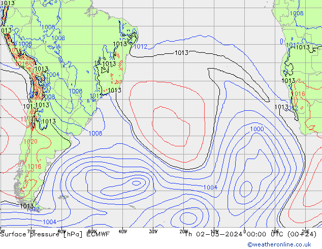 Bodendruck ECMWF Do 02.05.2024 00 UTC