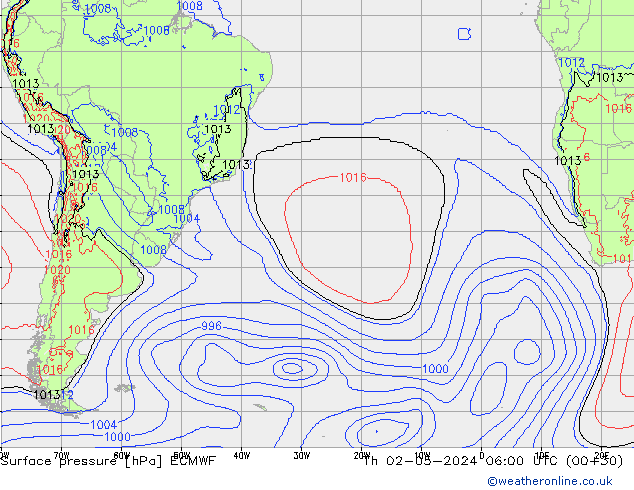 Bodendruck ECMWF Do 02.05.2024 06 UTC