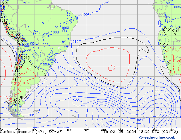 Surface pressure ECMWF Th 02.05.2024 18 UTC