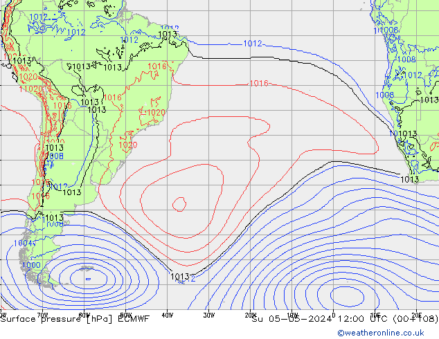 Bodendruck ECMWF So 05.05.2024 12 UTC