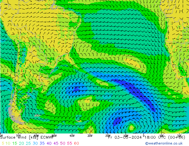 Surface wind ECMWF Fr 03.05.2024 18 UTC