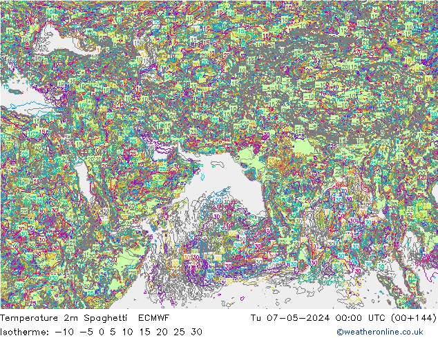 Temperatuurkaart Spaghetti ECMWF di 07.05.2024 00 UTC