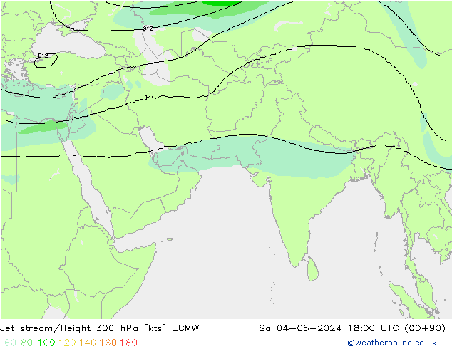 Jet stream/Height 300 hPa ECMWF So 04.05.2024 18 UTC