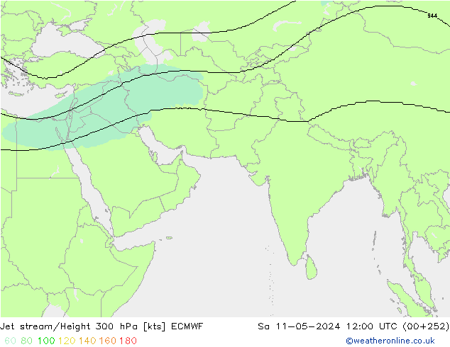 Jet stream/Height 300 hPa ECMWF So 11.05.2024 12 UTC