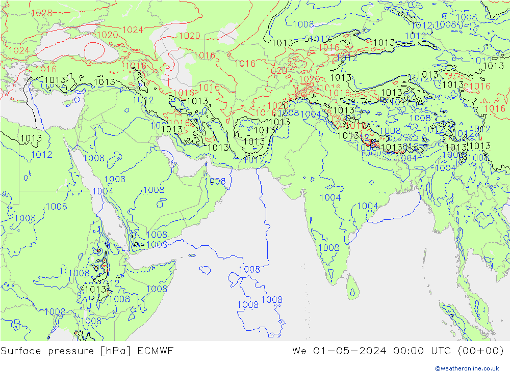 приземное давление ECMWF ср 01.05.2024 00 UTC