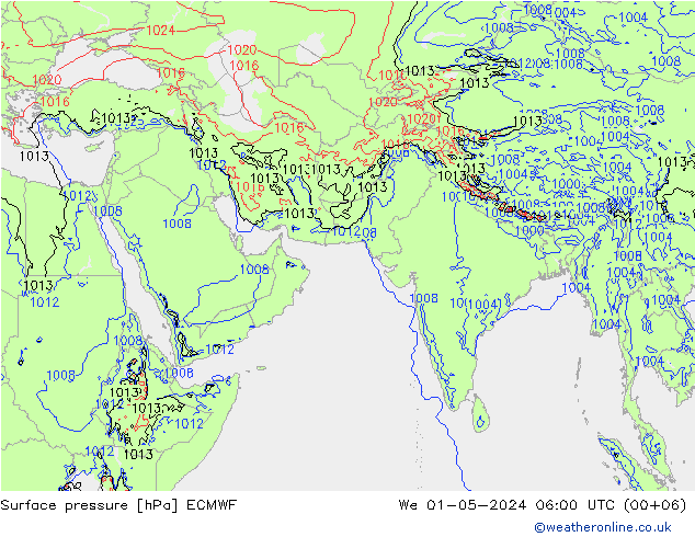 Atmosférický tlak ECMWF St 01.05.2024 06 UTC