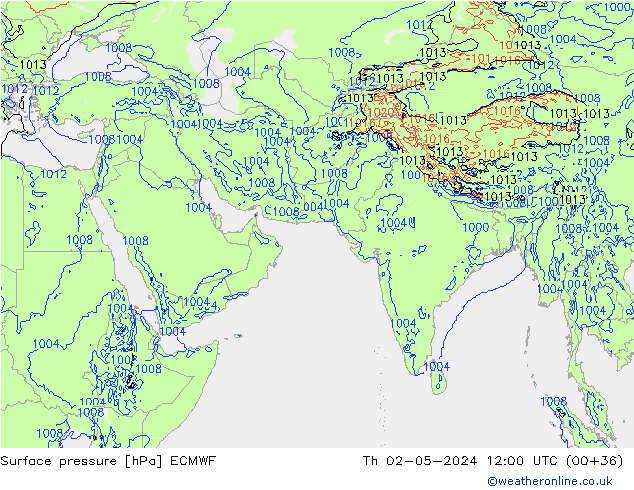 Yer basıncı ECMWF Per 02.05.2024 12 UTC