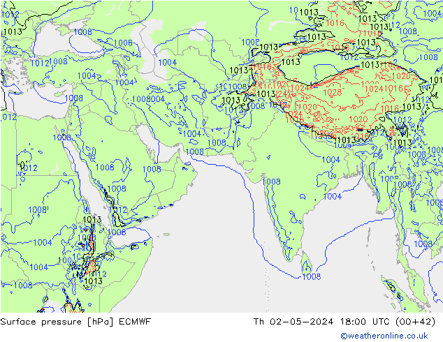 Luchtdruk (Grond) ECMWF do 02.05.2024 18 UTC