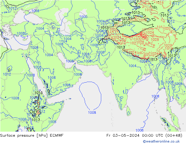 Surface pressure ECMWF Fr 03.05.2024 00 UTC