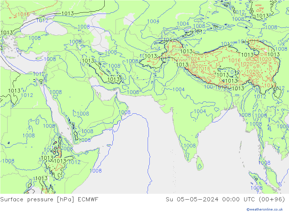 Yer basıncı ECMWF Paz 05.05.2024 00 UTC