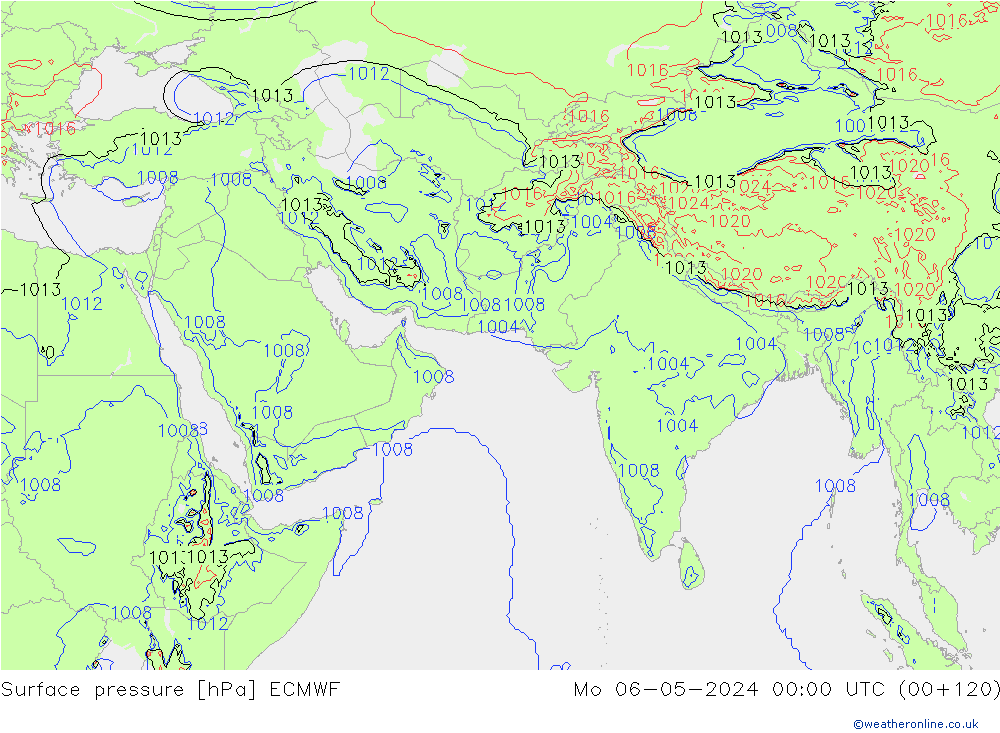 Yer basıncı ECMWF Pzt 06.05.2024 00 UTC