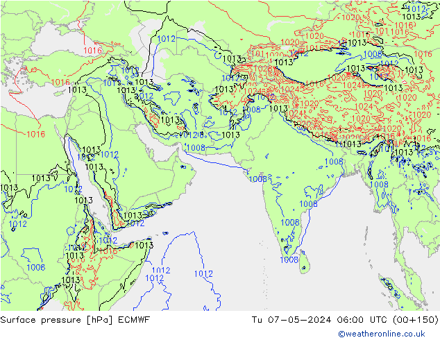 Luchtdruk (Grond) ECMWF di 07.05.2024 06 UTC