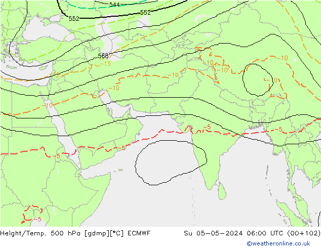 Height/Temp. 500 hPa ECMWF Ne 05.05.2024 06 UTC