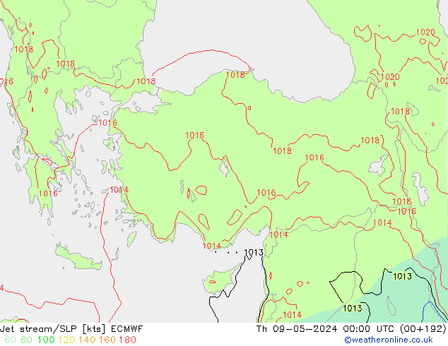 Courant-jet ECMWF jeu 09.05.2024 00 UTC