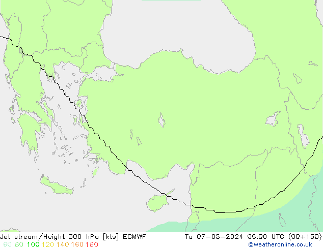 Jet stream ECMWF Ter 07.05.2024 06 UTC